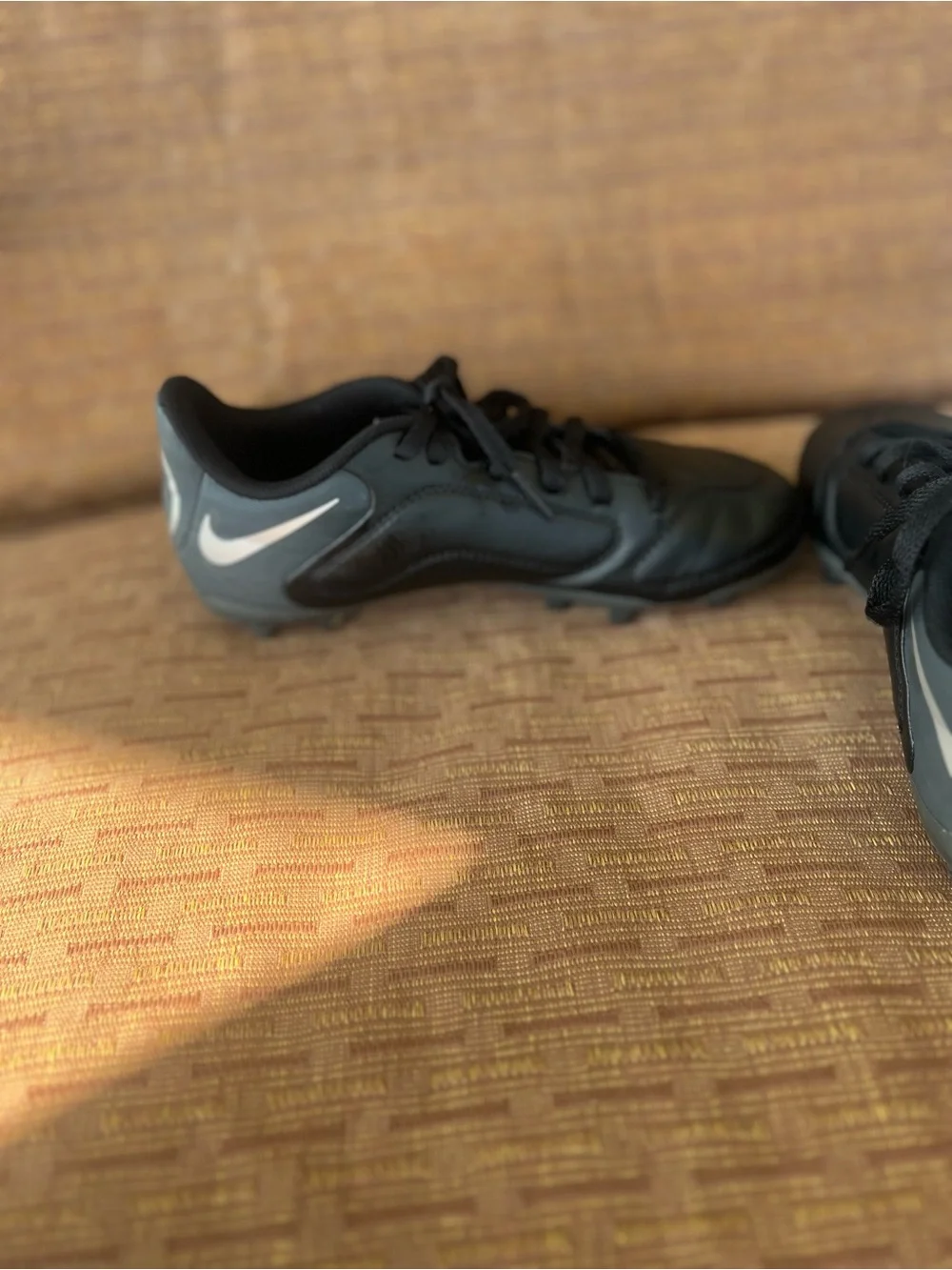 Nike Black & White kids Soccer Cleats- Tiempo